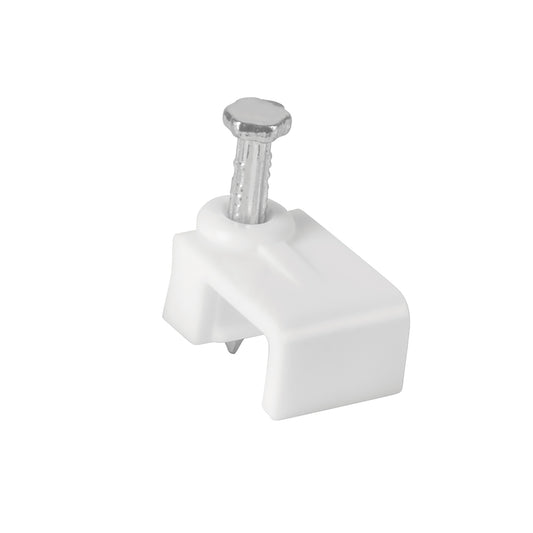 Bolsa con 20 grapas blancas de 5 x 8.5 mm para cable plano Caja con 20, 48278