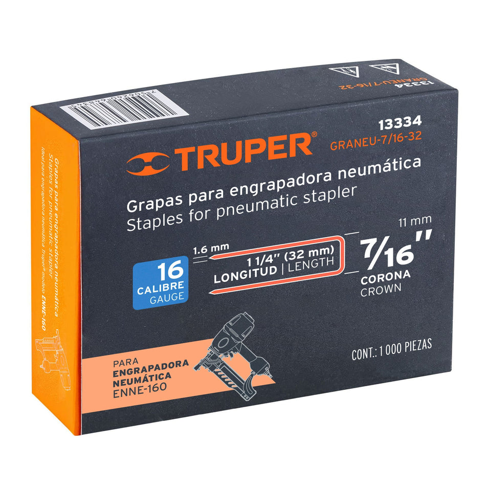 grapas corona 7/16' cal. 16, 32mm p/ENNE-160 Caja con 1000, 13334