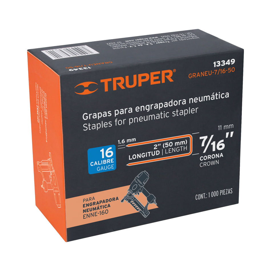 grapas corona 7/16' cal. 16, 50mm p/ENNE-160 Caja con 1000, 13349