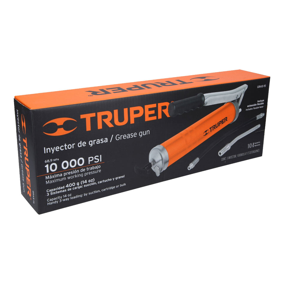 Inyectora de grasa 14 oz, 10000 PSI con grip antiderrapante Caja con 2, 14861