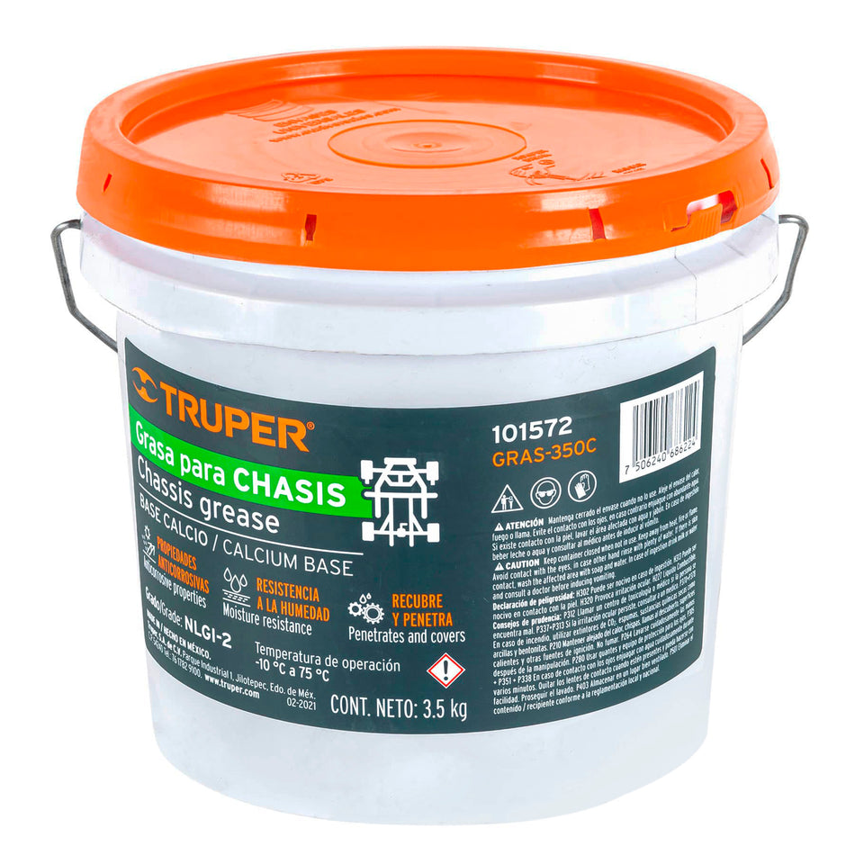 Grasa lubricante para chasis, base calcio, 3.5 kg, Truper, 101572