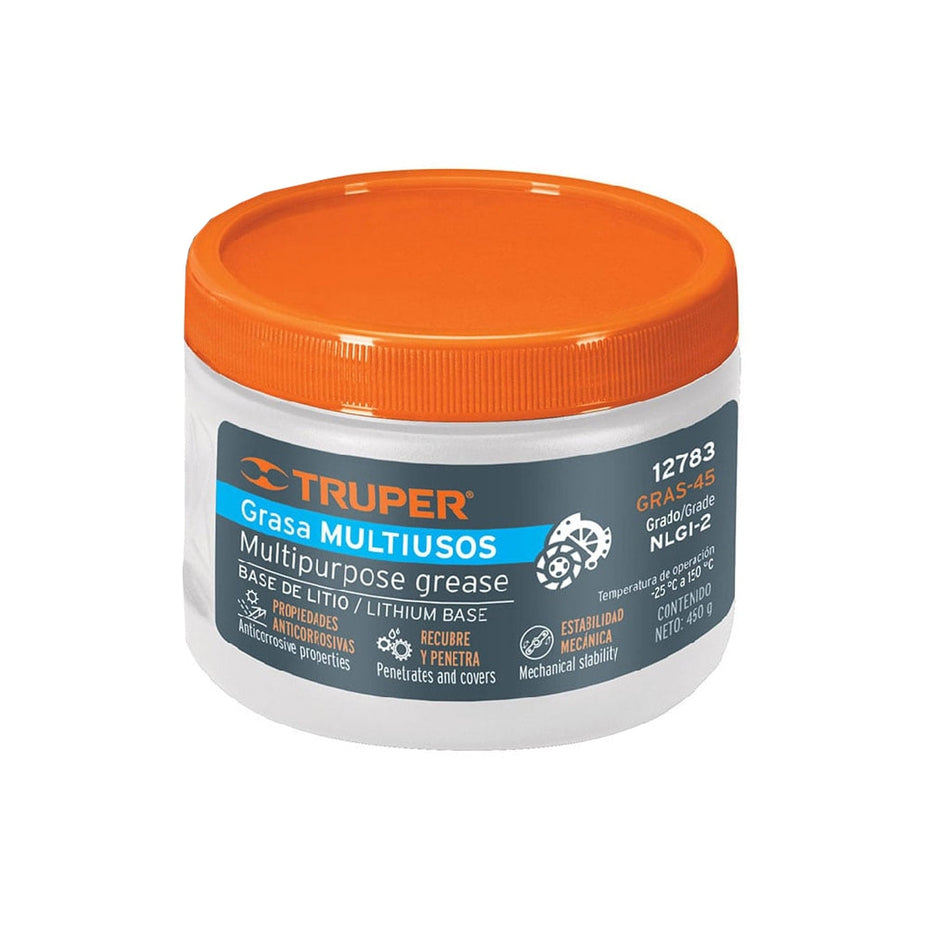 Grasa lubricante multiusos, base litio, 450 g, Truper Caja con 4, 12783