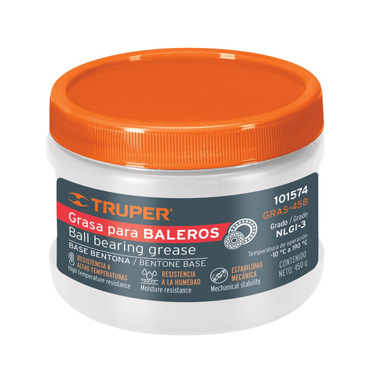 Grasa automotriz, base bentona, 450 g, Truper Caja con 4, 101574