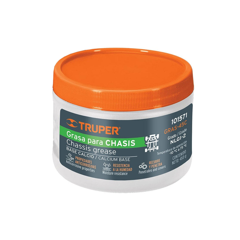 Grasa lubricante para chasis, base calcio, 450 g, Truper Caja con 4, 101571