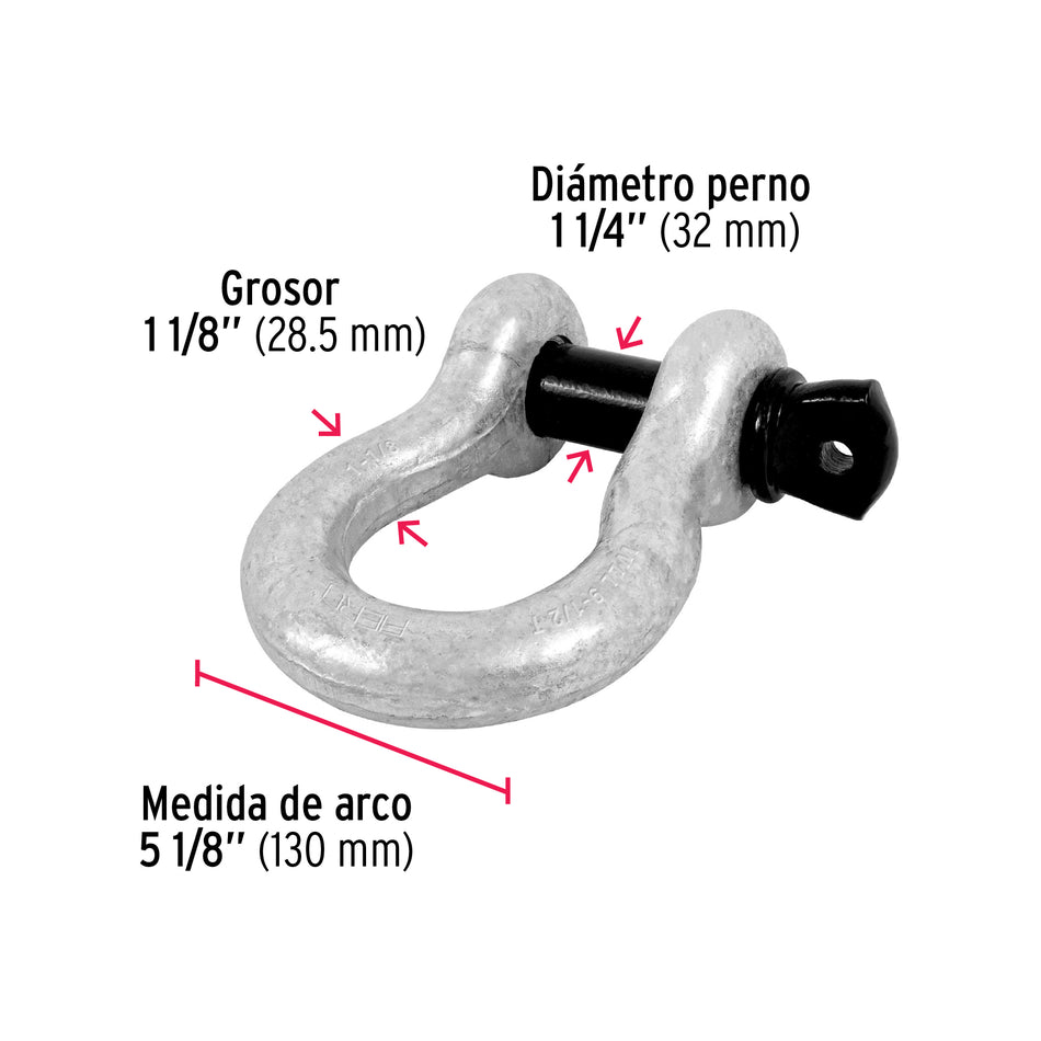 Grillete de acero forjado 1-1/8', Fiero, 44976