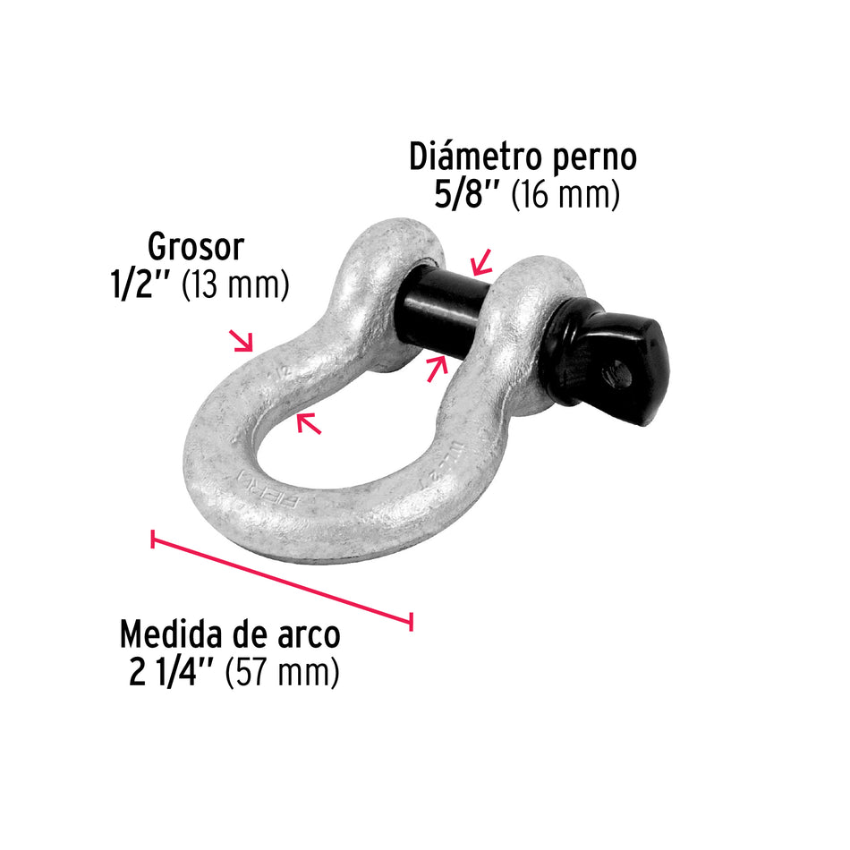 Grillete de acero forjado 1/2', Fiero Caja con 4, 44971