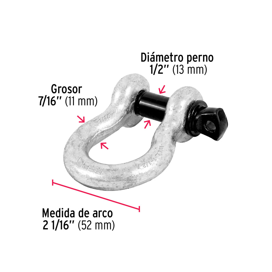 Grillete de acero forjado 7/16', Fiero Caja con 4, 44970