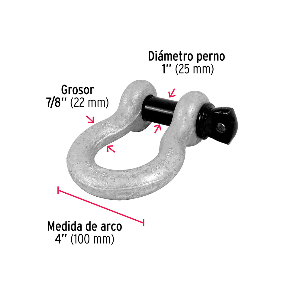 Grillete de acero forjado 7/8', Fiero Caja con 2, 44974
