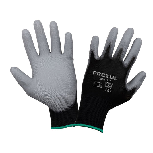 Guantes de nylon recubiertos de poliuretano, M, PRETUL Caja con 12, 20030