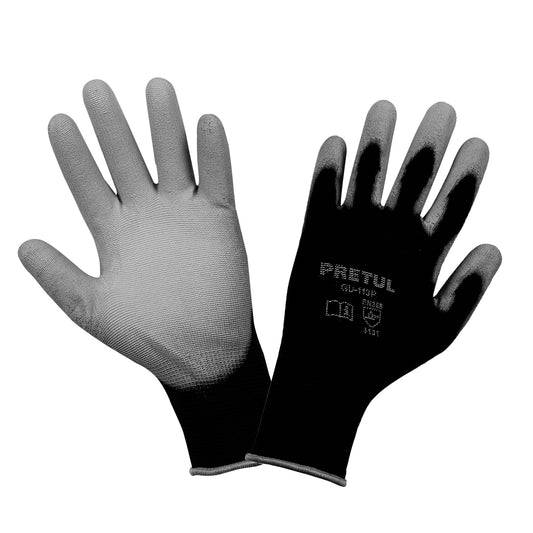 Guantes de nylon recubiertos de poliuretano, G, PRETUL Caja con 12, 20031