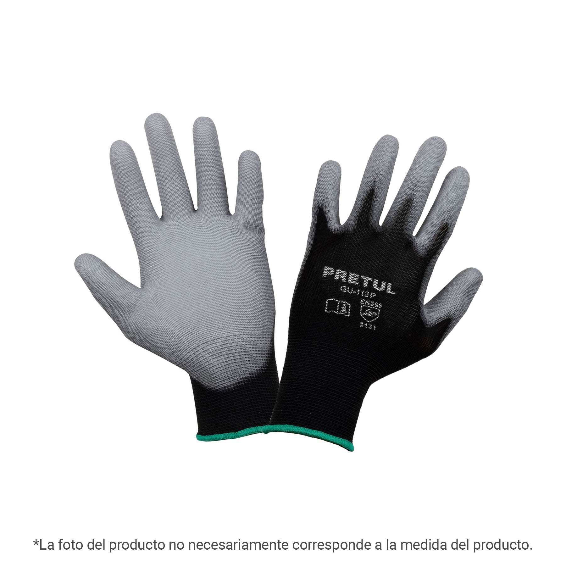 Guantes de nylon recubiertos de poliuretano, XG, Pretul Caja con 12, 29931