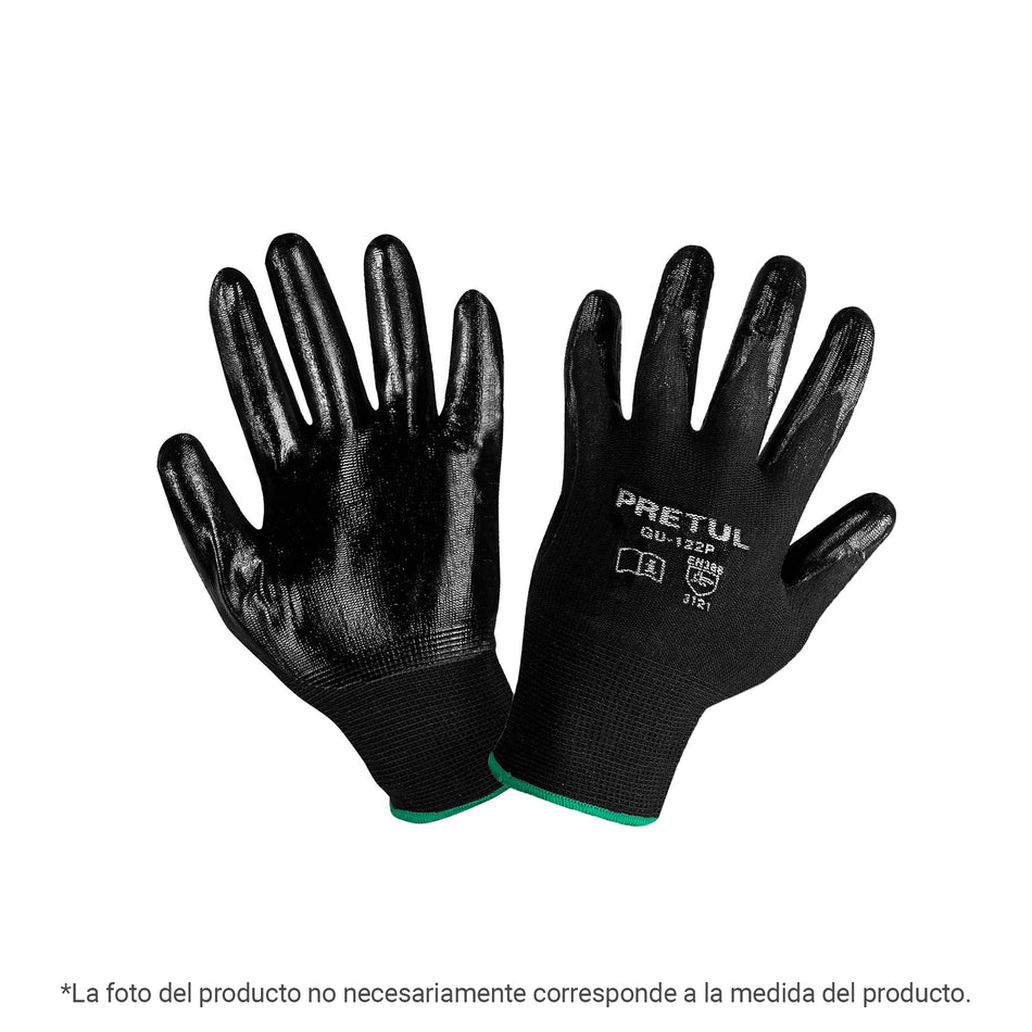 Guantes de nylon recubiertos de nitrilo, XG, Pretul Caja con 12, 29929