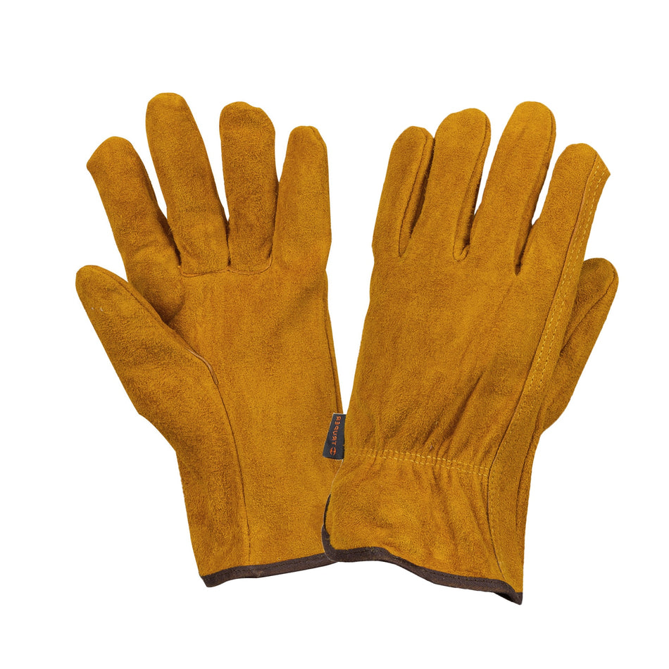 Guantes de carnaza, usos generales, G, TRUPER Caja con 6, 14240