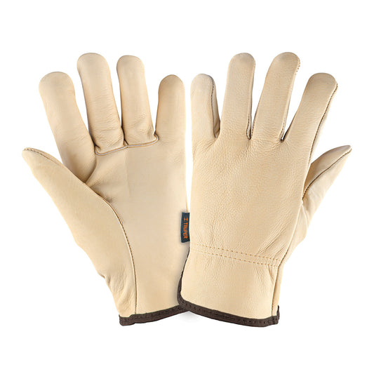 Guantes de piel de res tipo operador, TRUPER Caja con 6, 17053