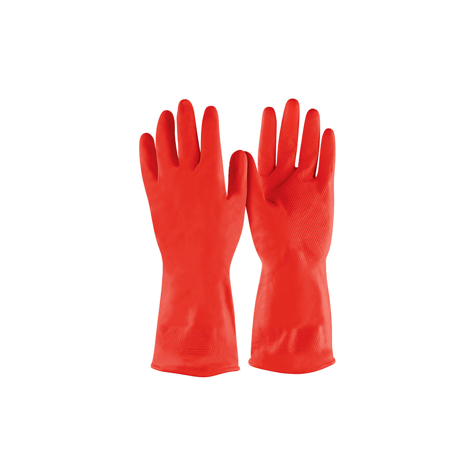 Guantes de látex para limpieza, rojos, M, Pretul Caja con 12, 29948