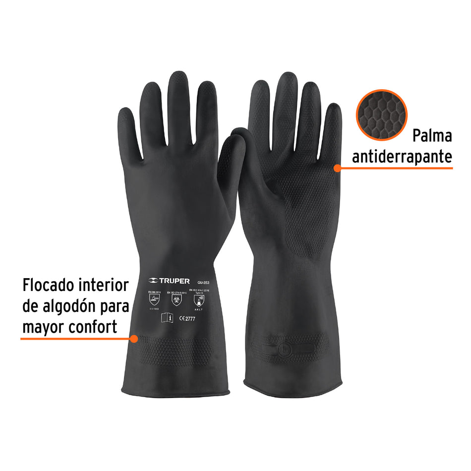 Guantes de látex para pintor, G, TRUPER Caja con 6, 14267