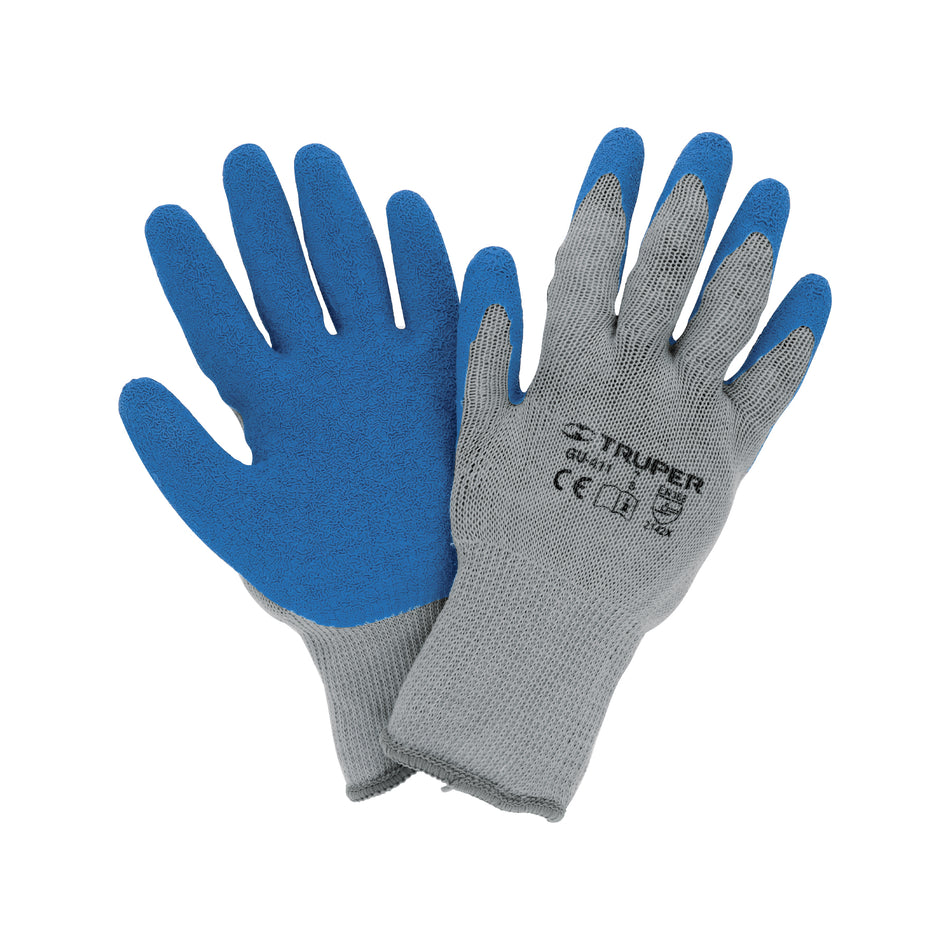 Guantes de poliéster recubiertos de latex, CH, TRUPER Caja con 6, 15265