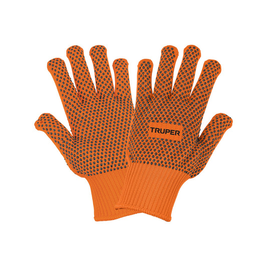 Guantes de algodón con puntos de PVC en palma y dorso, TRUPER Caja con 12, 103925