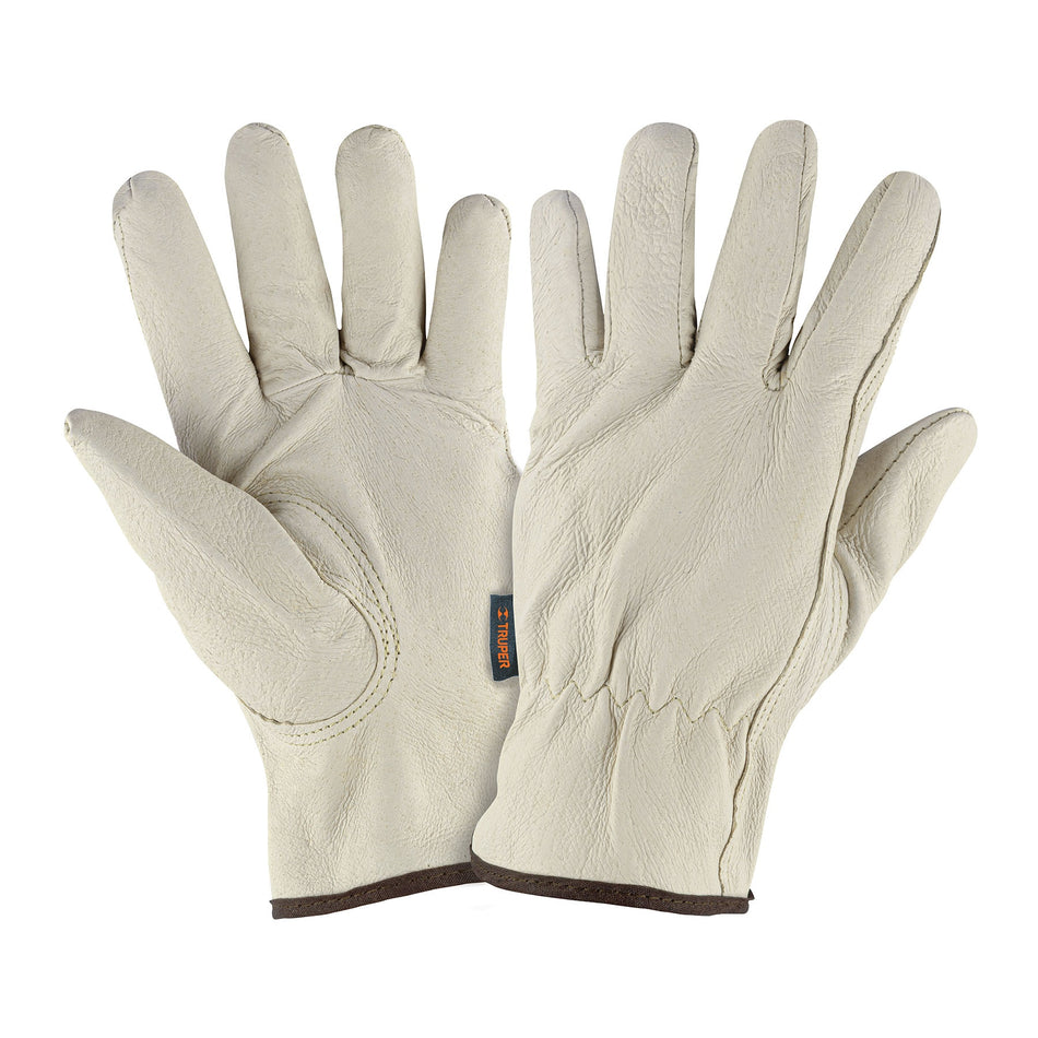 Guantes de piel de cerdo, tipo operador, TRUPER Caja con 6, 14999