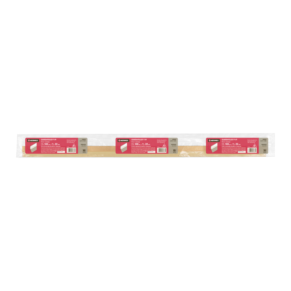 Guardapolvo fijo de 100 cm, dorado, Hermex Caja con 5, 43032