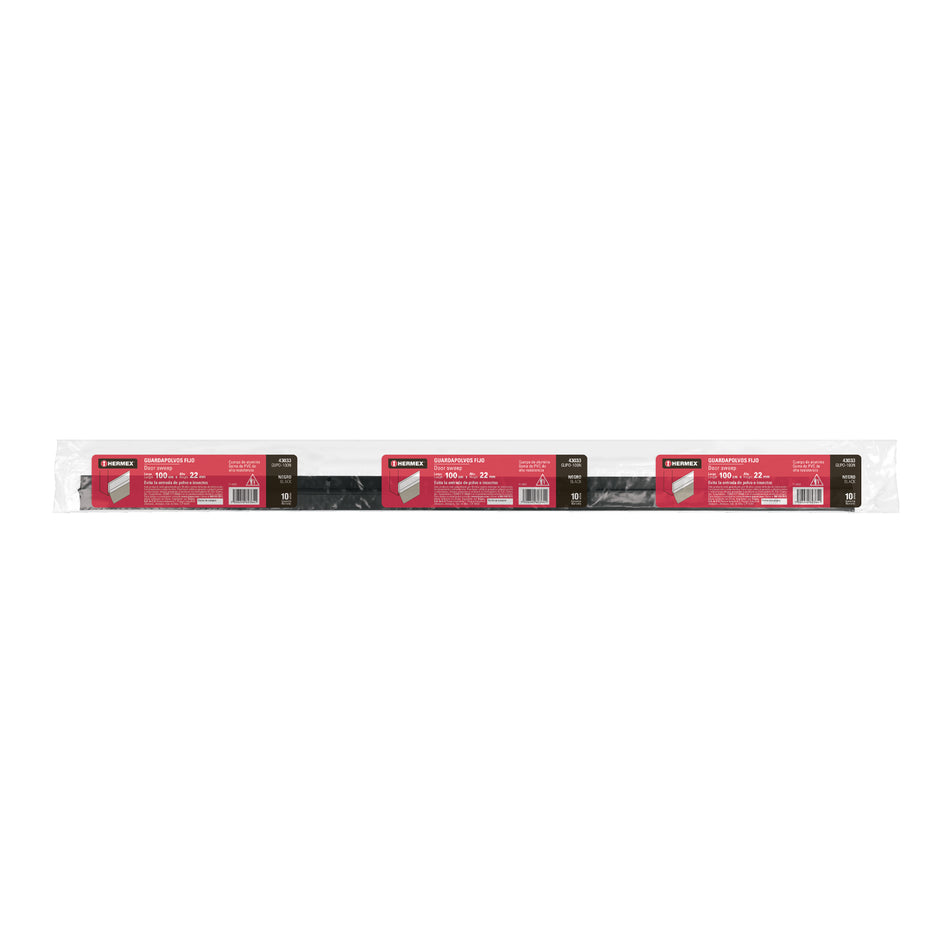 Guardapolvo fijo de 100 cm, negro, Hermex Caja con 5, 43033