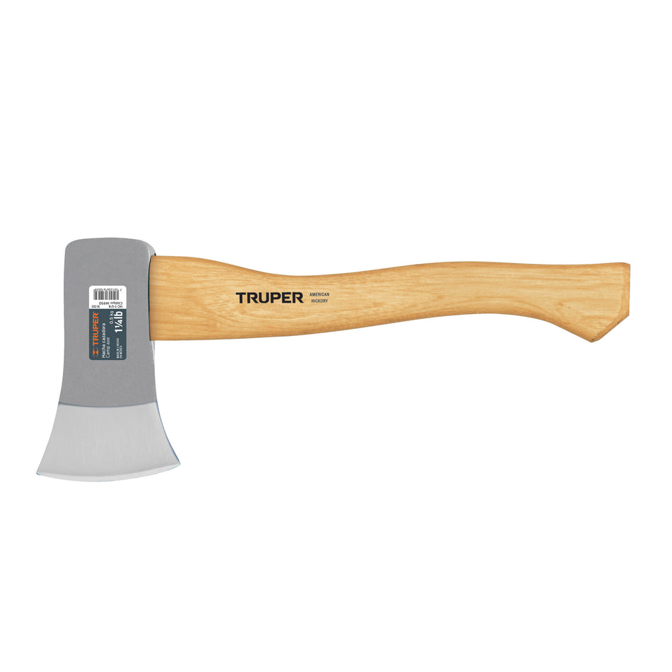 Hacha cazadora 1-1/4 lb, mango hickory 14', Truper Caja con 4, 14950