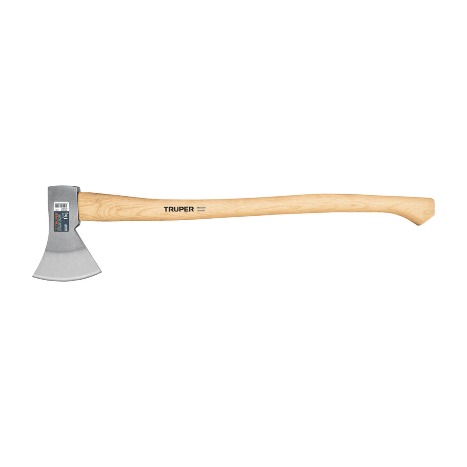 Hacha europea 1000 g, mango hickory 28', Truper Caja con 2, 101768
