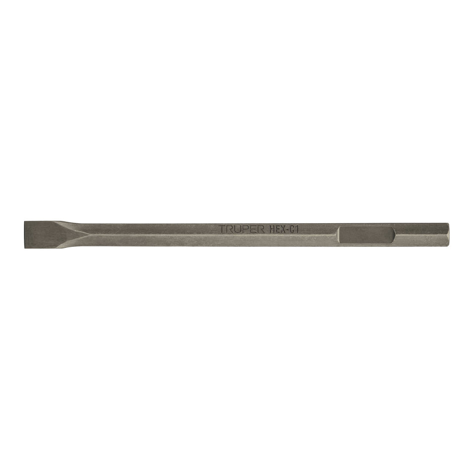 Cincel plano zanco hexagonal de 1-3/8' x 20', Truper, 101231