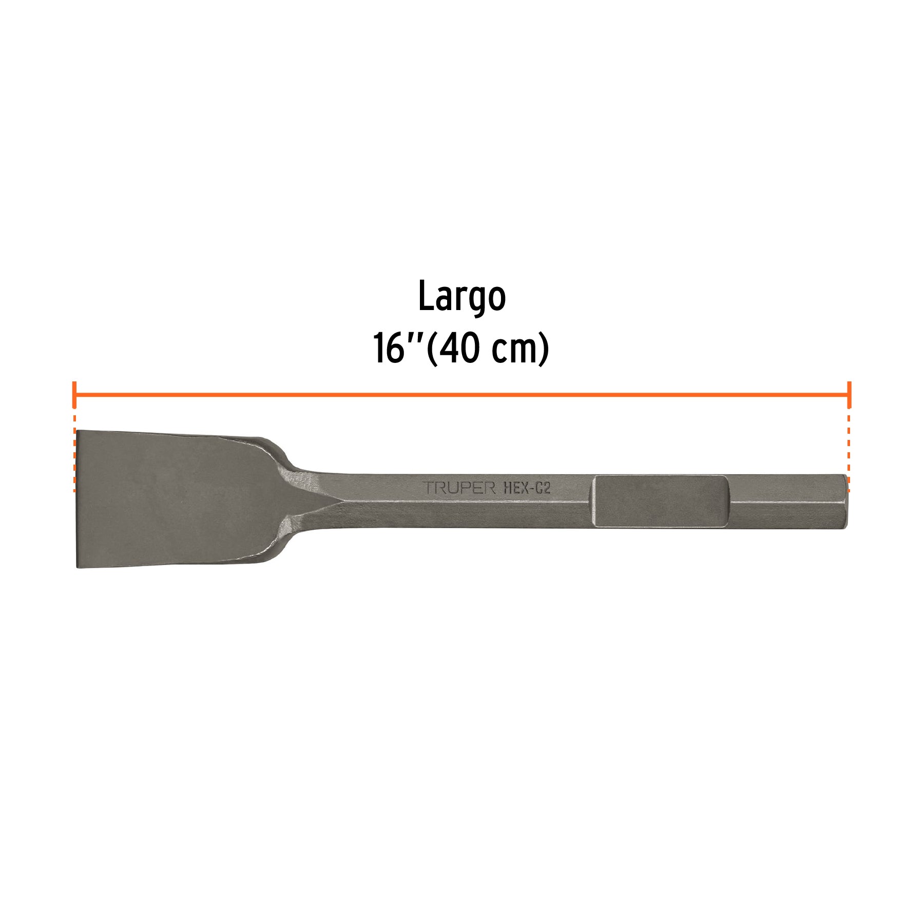 Cincel pala zanco hexagonal de 3' x 16', Truper, 101232