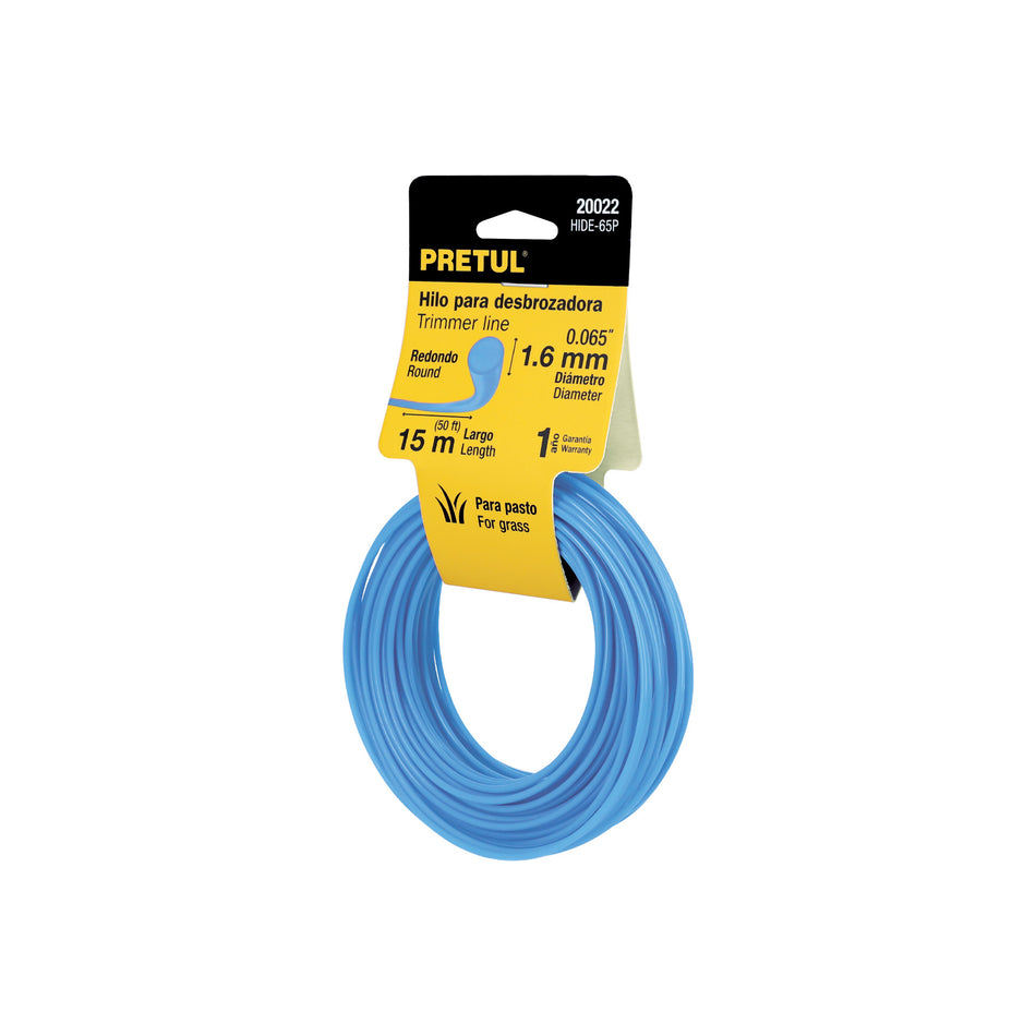 Hilo redondo, para desbrozadora, 1.6mm x15m, tarjeta, PRETUL Caja con 6, 20022