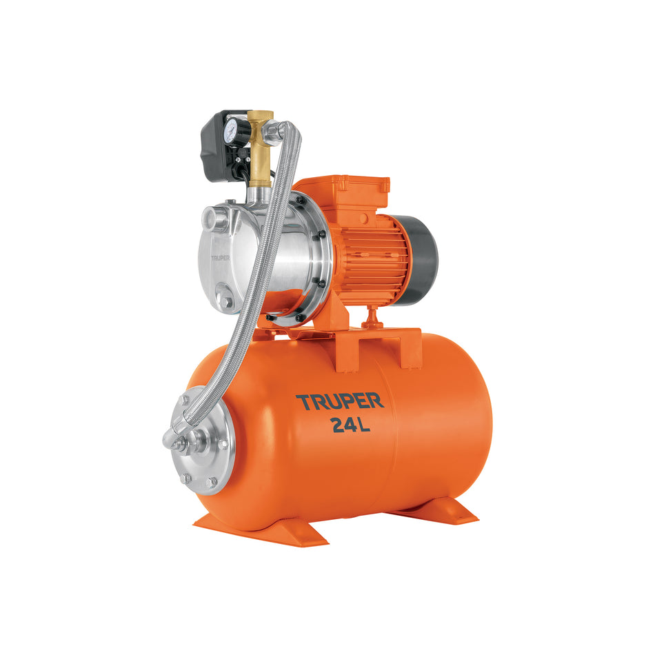 Equipo hidroneumático 24L, bomba jet inox. 3/4 HP, TRUPER, 104046