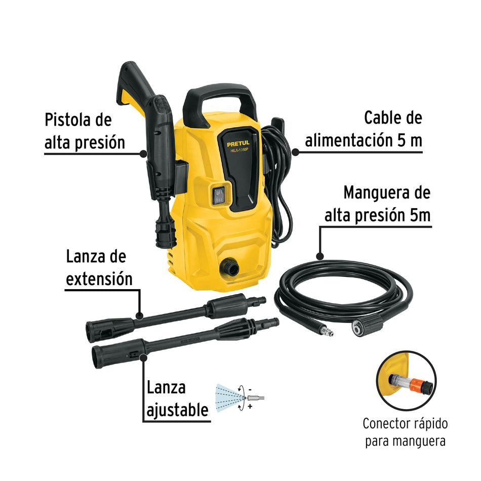 Hidrolavadora eléctrica 1350 PSI, Pretul, 29004
