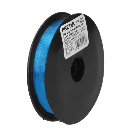 Carrete con 100 m de hilo para pesca azul calibre 0.30 mm Caja con 10, 27060