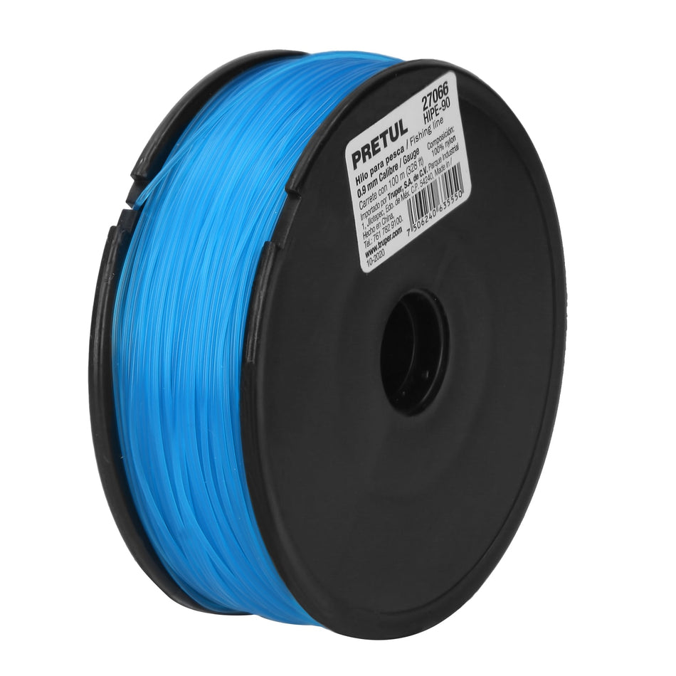 Carrete con 100 m de hilo para pesca azul calibre 0.90 mm Caja con 10, 27066