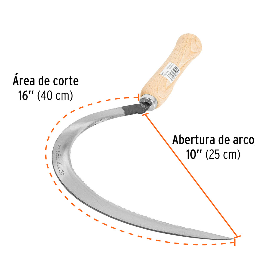 Hoz dentada # 0, 16', Truper Caja con 5, 15120