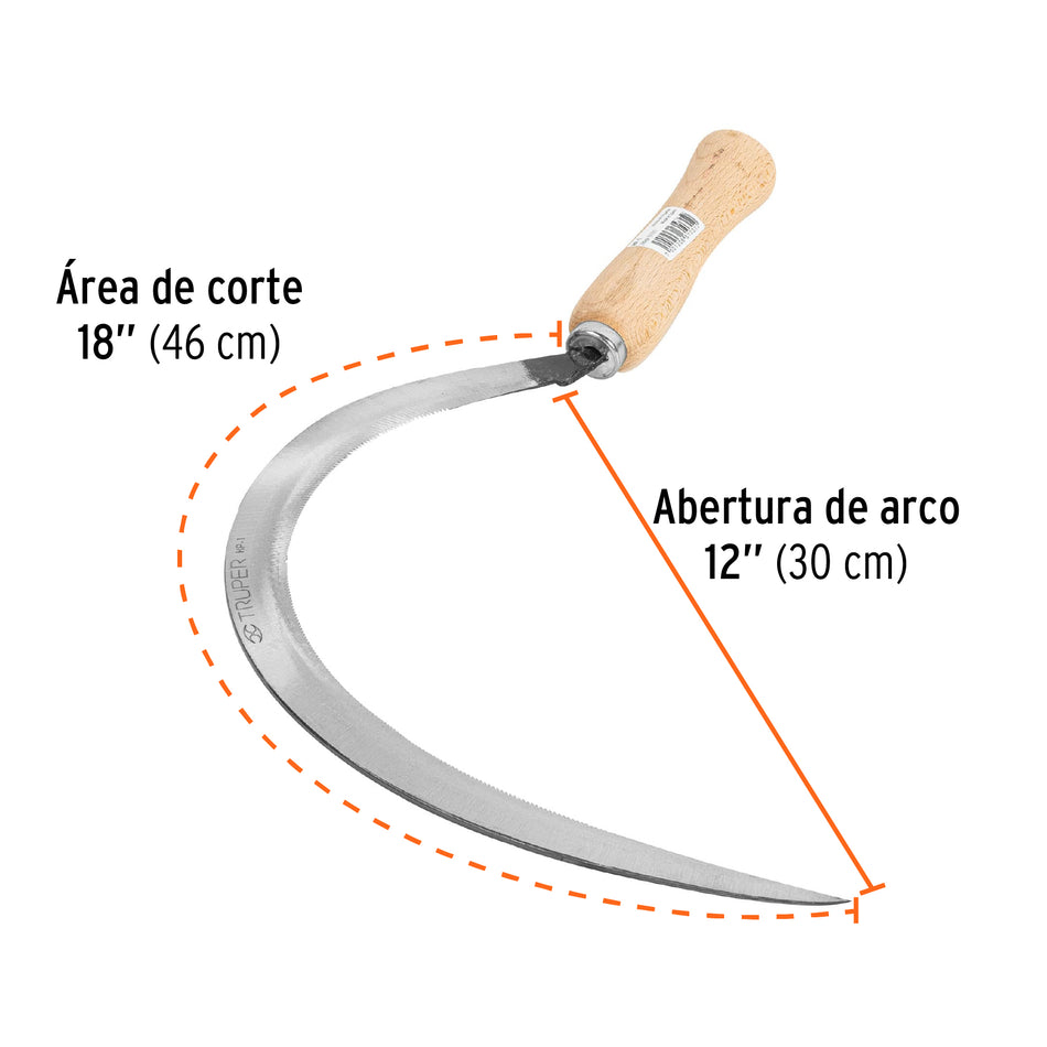 Hoz dentada # 1, 18', Truper Caja con 5, 15121