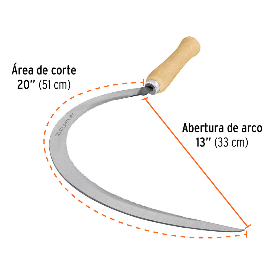Hoz dentada # 2, 20', Truper Caja con 5, 15122