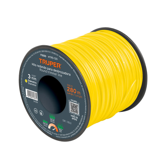 Hilo redondo, para desbrozadora, 3mm x 280m, carrete, TRUPER, 17650