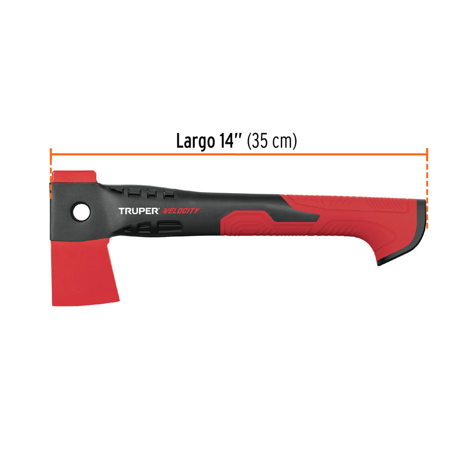 Hacha cazadora 1 lb mango de nylon de 14', Truper Velocity Caja con 4, 100175