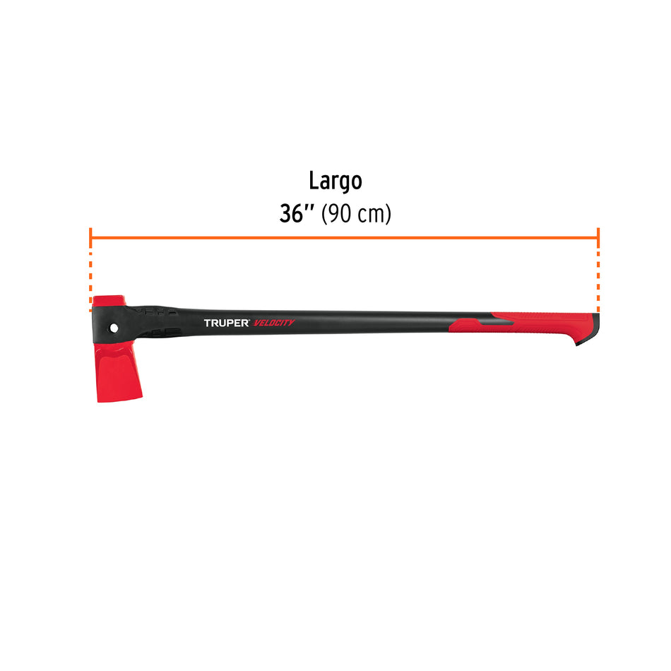 Hacha para rajar madera 4 lb mango de nylon de 36', Truper Caja con 2, 100176