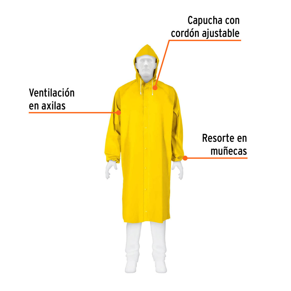 Gabardina impermeable triple capa, talla M, Truper Expert Caja con 3, 101131
