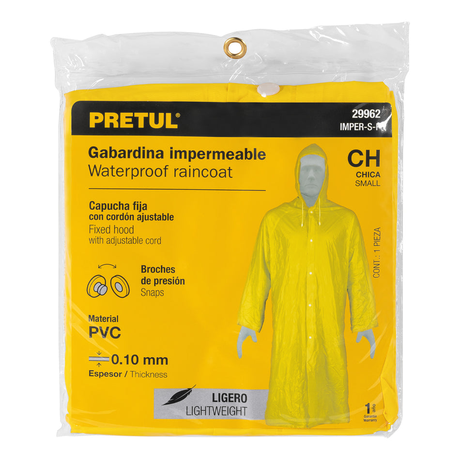 Gabardina impermeable ligera de PVC, talla CH, Pretul Caja con 5, 29962