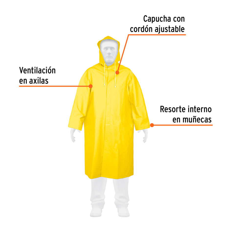 Gabardina impermeable doble capa, talla XG, Truper Caja con 5, 14416
