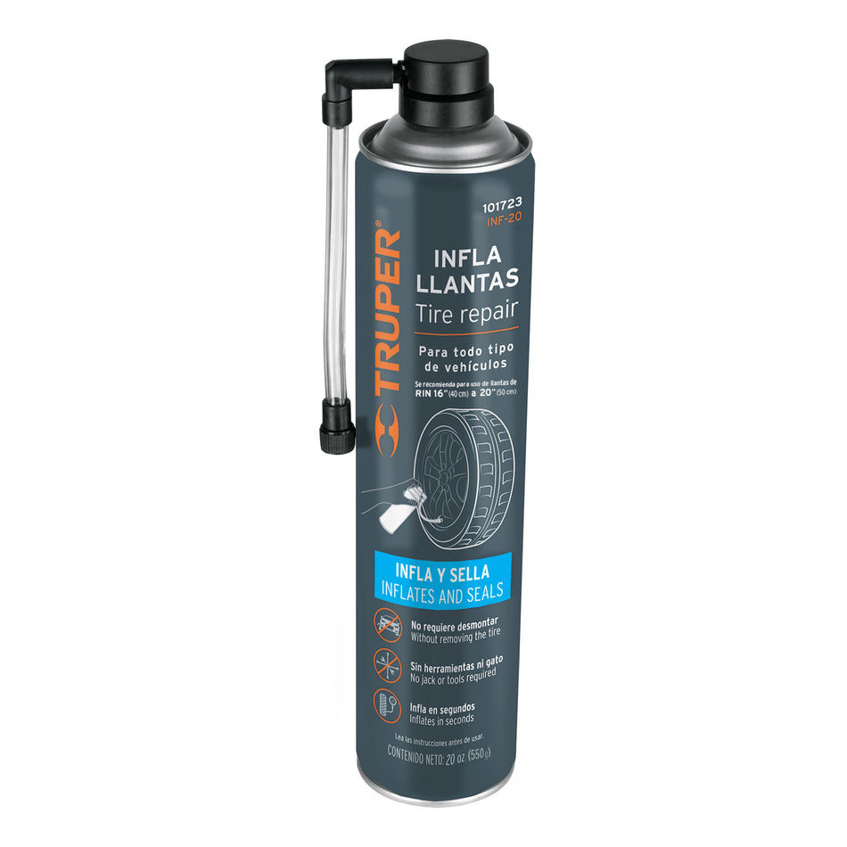 Inflallantas de 20 oz (550 g), Truper Caja con 6, 101723