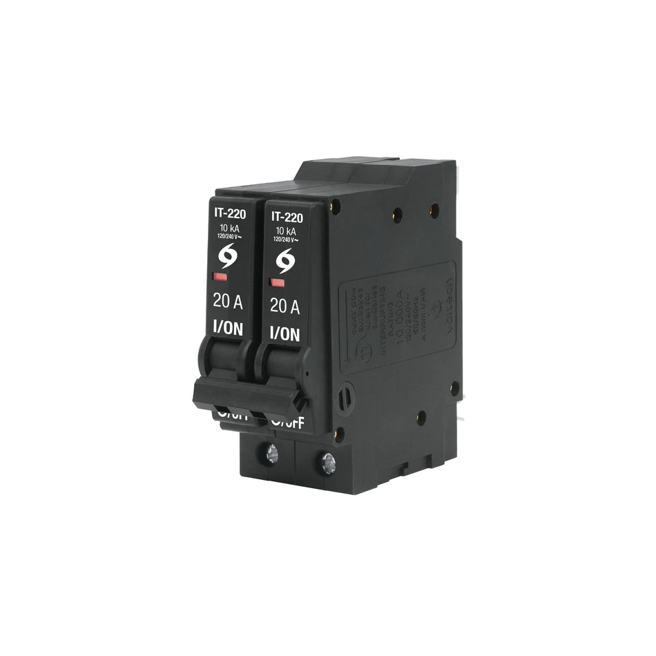 Interruptor de 2 polos 20A, enchufable, VOLTECK Caja con 5, 46704