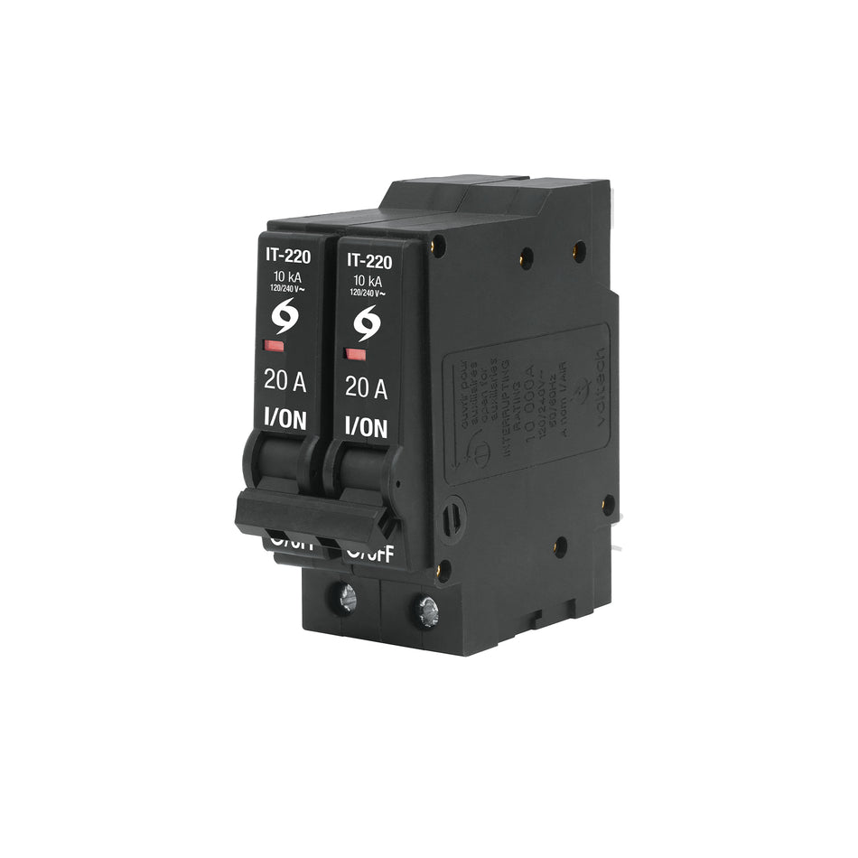 Interruptor de 2 polos 20A, enchufable, a granel, VOLTECK Caja con 6, 45877