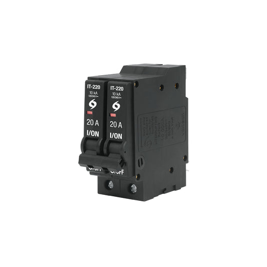 Interruptor de 2 polos 20A, enchufable, VOLTECK Caja con 5, 46704
