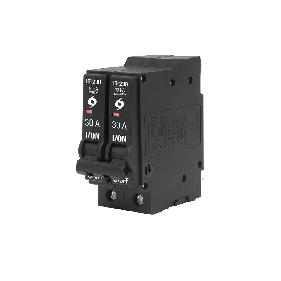 Interruptor de 2 polos 30A, enchufable, a granel, VOLTECK Caja con 6, 45878
