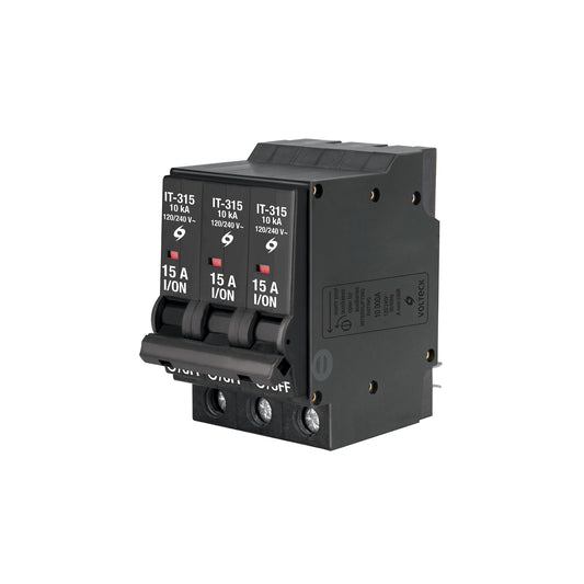 Interruptor de 3 polos 15A, enchufable, VOLTECK Caja con 2, 47513