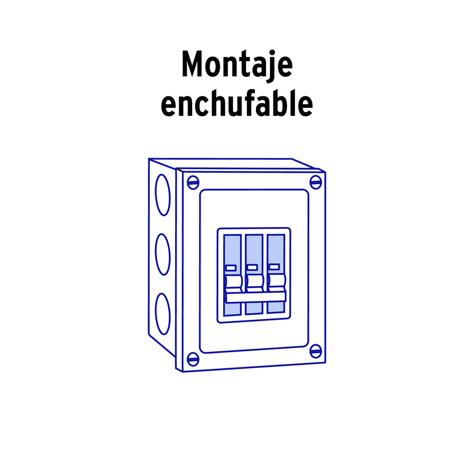 Interruptor de 3 polos 15A, enchufable, VOLTECK Caja con 2, 47513